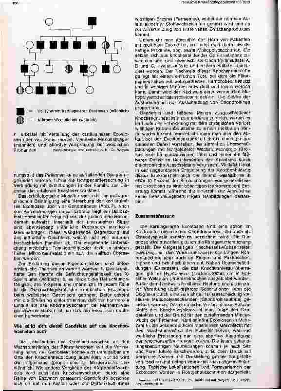 Vorschauseite 4: Röntgenbefunde bei erblich kartilaginären Exostosen