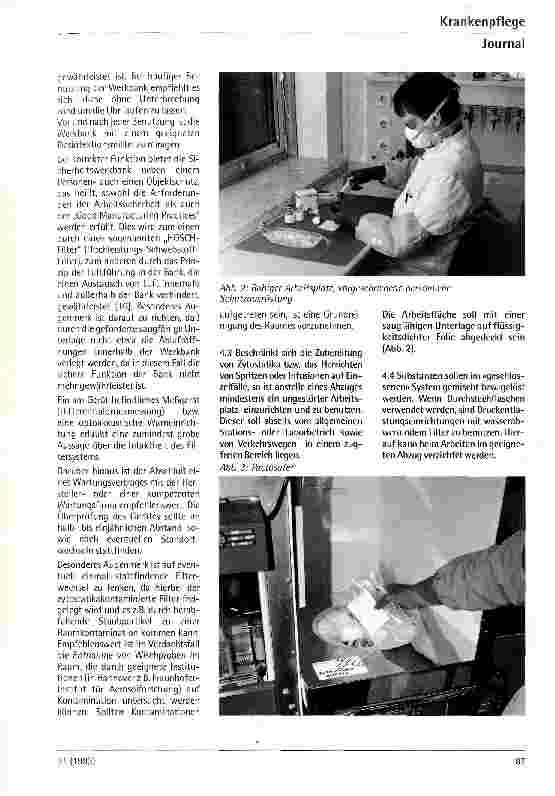 Vorschauseite 4: Umgang mit Zytostatika - was ist zu beachten? Teil 1 Aus der Zentralapotheke der med. Hochschule Hannover