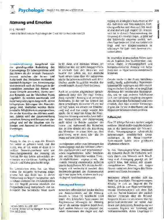 Vorschauseite 1: Atmung und Emotion