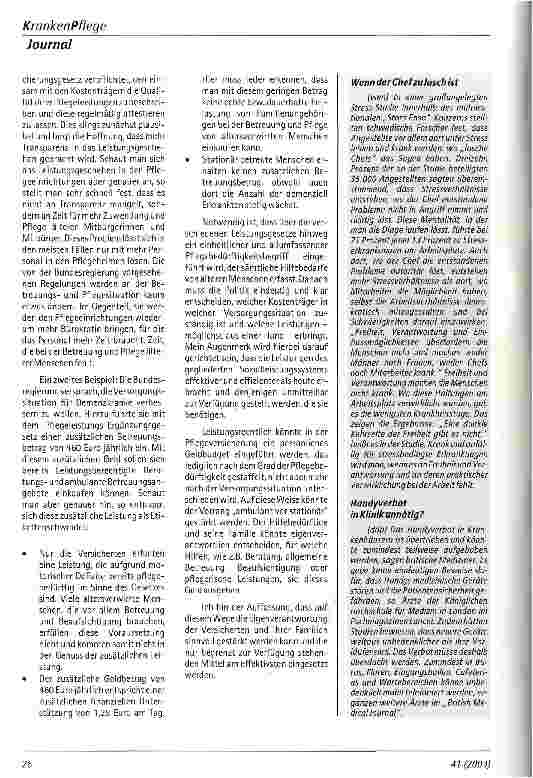 Vorschauseite 2: Die Pflegeversicherung muss reformiert werden Aus dem Hessischen Sozialministerium