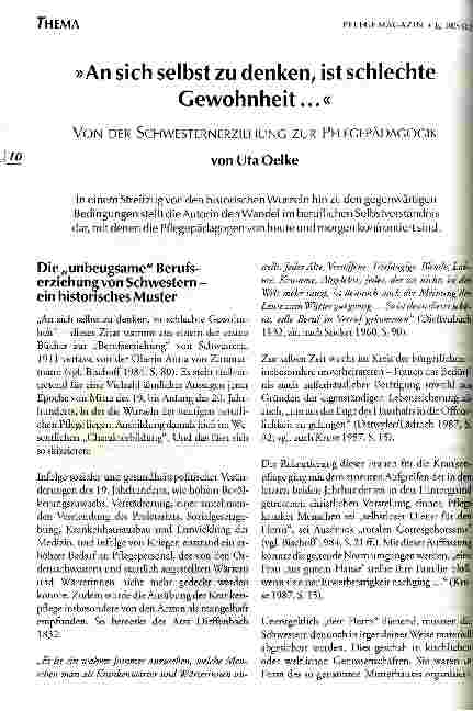 Vorschauseite 1: An sich selbst zu denken, ist schlechte Gewohnheit... Von der Schwesternerziehung zur Pflegepädagogik