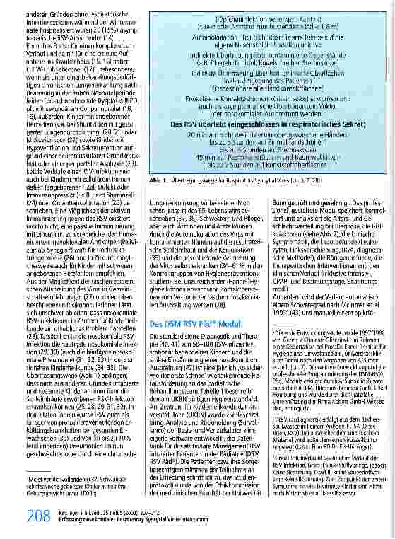 Vorschauseite 2: Erfassung nosokomialer Respiratory Syncytial Virus-Infektionen bei pädiatrischen Patienten mit dem DSM RSV Päd Modul
