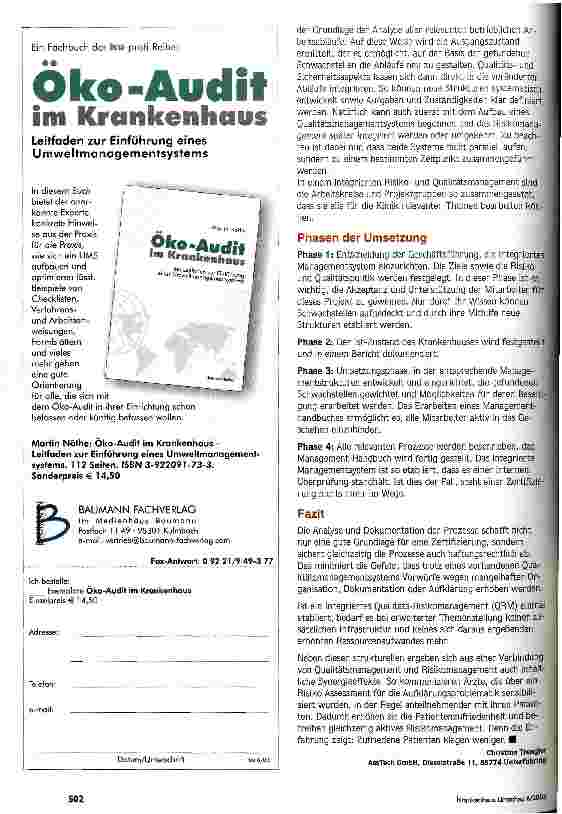 Vorschauseite 3: Aus zwei mach eins Integriertes Qualitätsund Risikomanagement