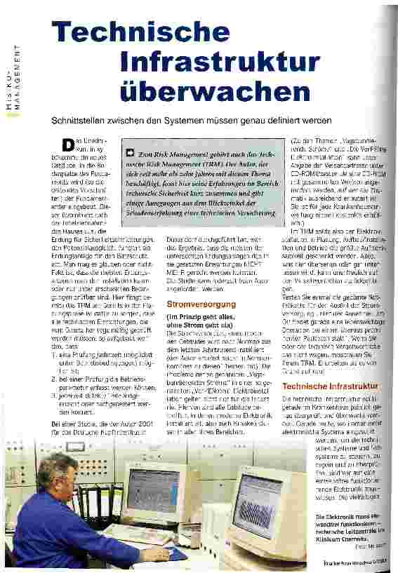Vorschauseite 1: Technische Infrastruktur überwachen Schnittstellen zwischen den Systemen müssen genau definiert werden