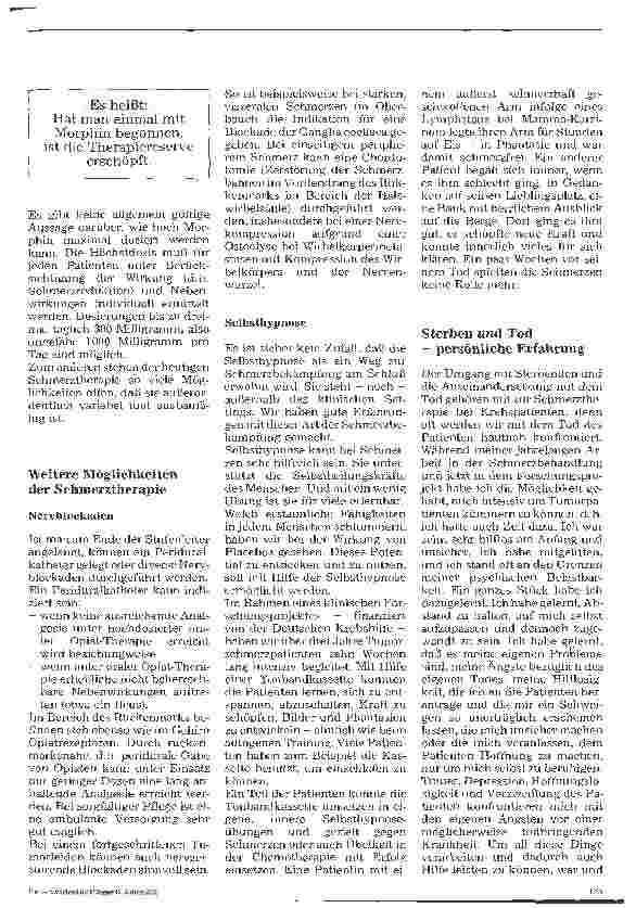 Vorschauseite 4: Schmerzbekämpfung bei Krebspatienten Ein Erfahrungsbericht