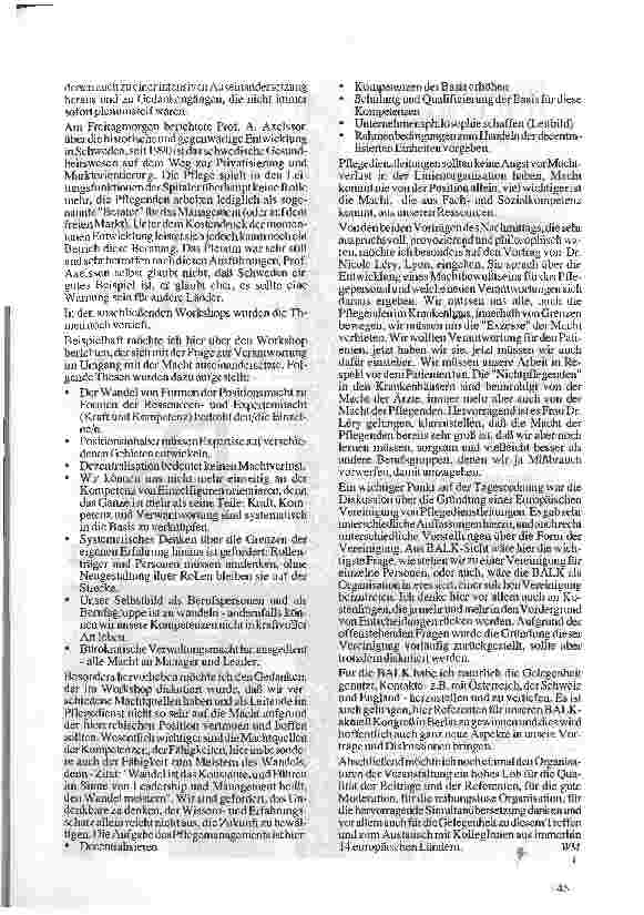 Vorschauseite 2: Erstes Europäisches Forum der Pflegeleiterinnen in Universitätsspitälern in Genf 15. -17. 9. 93
