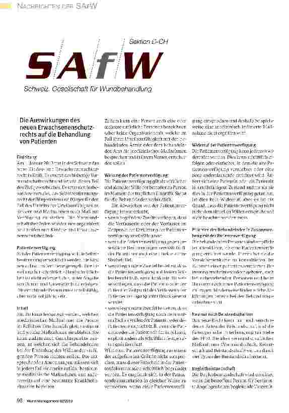 Vorschauseite 1: Die Auswirkungen des neuen Erwachsenenschutz-rechts auf die Behandlung von Patienten