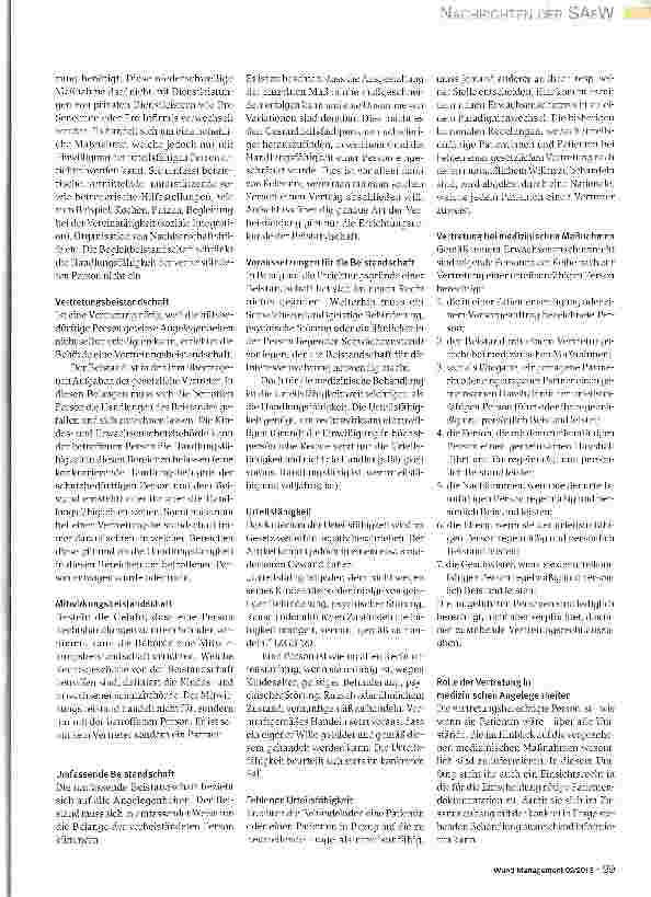 Vorschauseite 2: Die Auswirkungen des neuen Erwachsenenschutz-rechts auf die Behandlung von Patienten