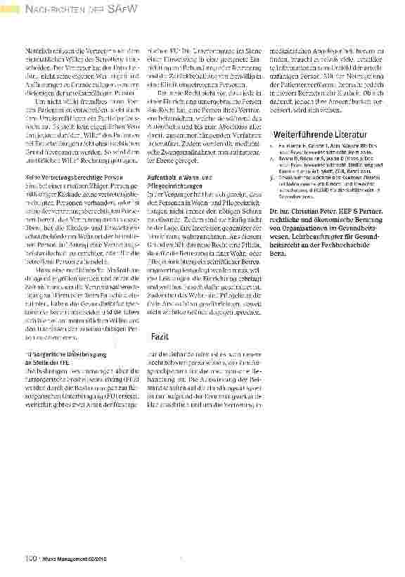 Vorschauseite 3: Die Auswirkungen des neuen Erwachsenenschutz-rechts auf die Behandlung von Patienten
