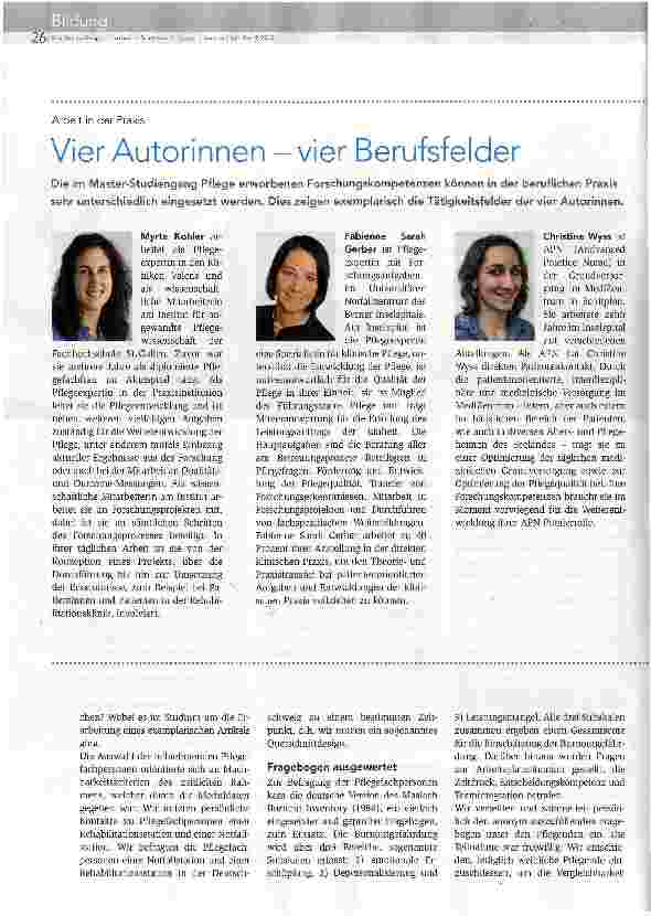 Vorschauseite 1: Vier Autorinnen - vier Berufsfelder