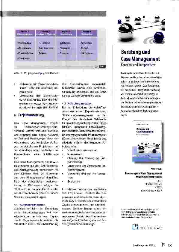 Vorschauseite 2: Das „Speyerer Modell - ein sektorenübergreifendes Case Management-Projekt im Krankenhaus