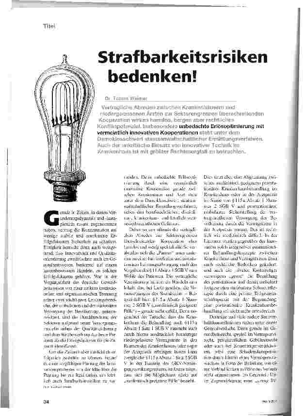 Vorschauseite 1: Strafbarkeitsrisiken bedenken!