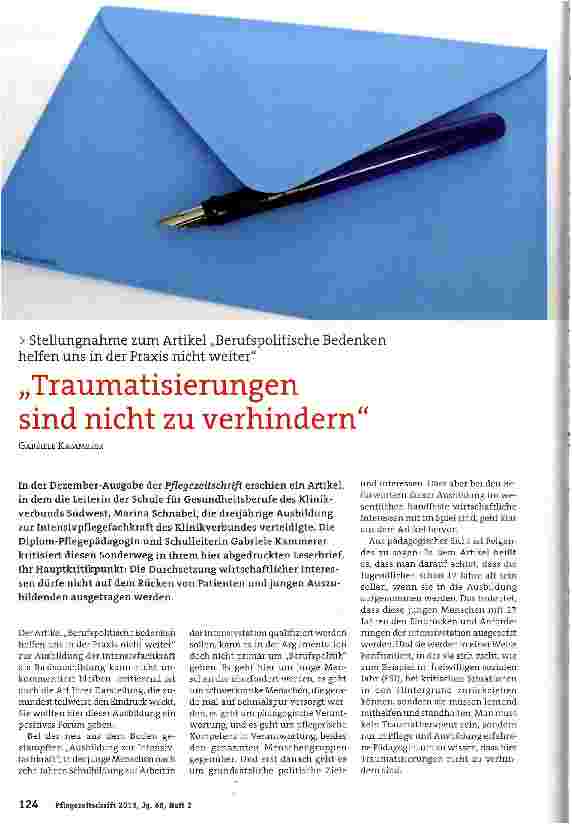 Vorschauseite 1: „Traumatisierungen sind nicht zu verhindern