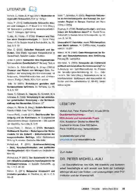 Vorschauseite 6: Netzwerke in der Quartiersentwicklung Welche Anforderungen müssen sie erfüllen?