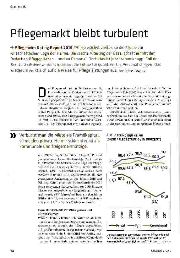 Vorschauseite 1: Pflegemarkt bleibt turbulent