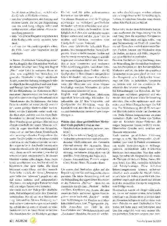 Vorschauseite 2: Die Renaissance der Akupunkturmethoden in Nordamerika