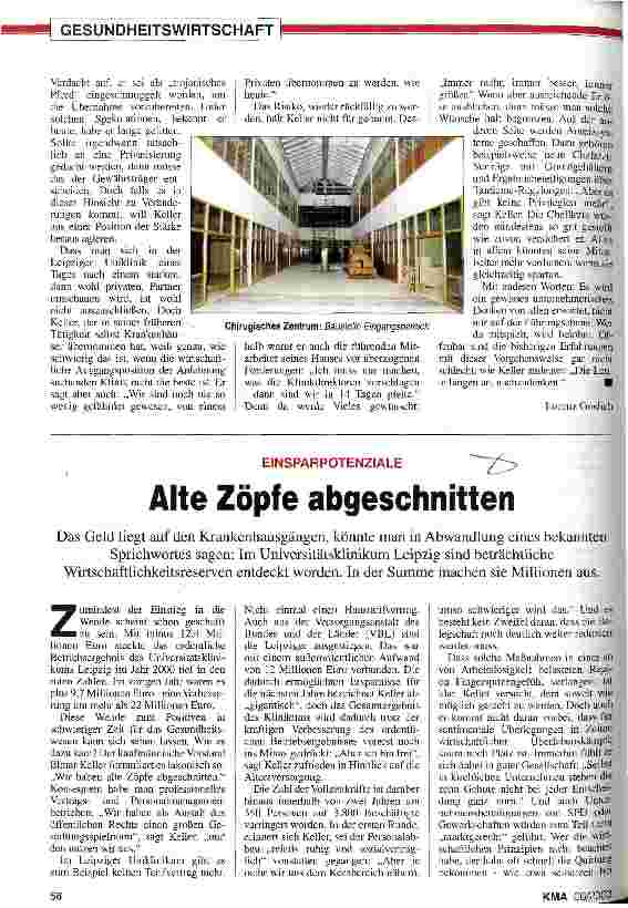 Vorschauseite 1: Einsparpotenziale: Alte Zöpfe abgeschnitten