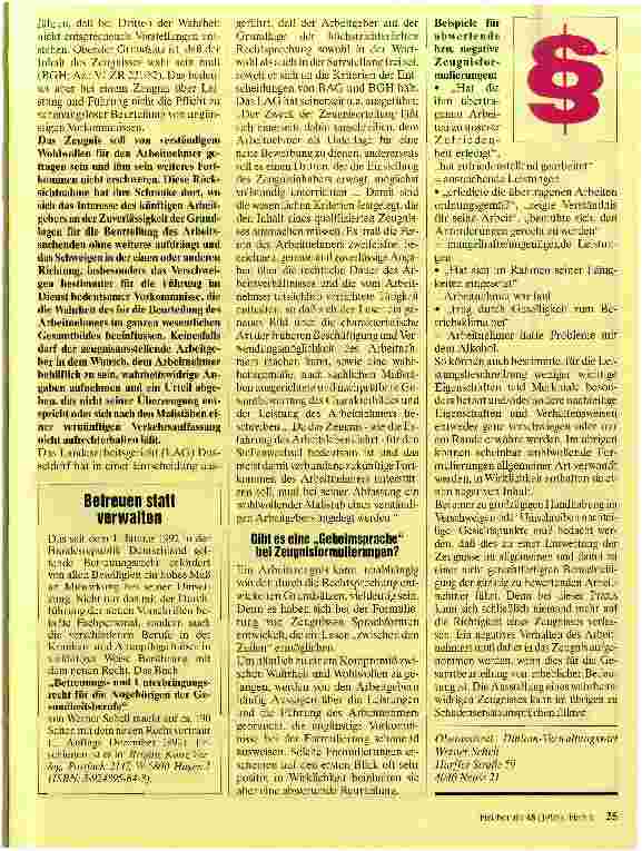 Vorschauseite 2: Anspruch auf Arbeitszeugnis?