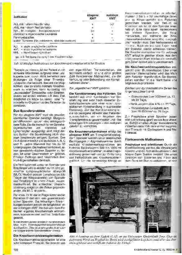Vorschauseite 2: Knochenmarkstransplantation im Kindesalter (KMT)