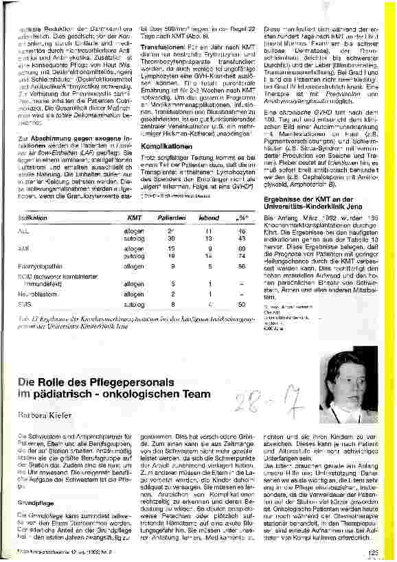 Vorschauseite 3: Knochenmarkstransplantation im Kindesalter (KMT)