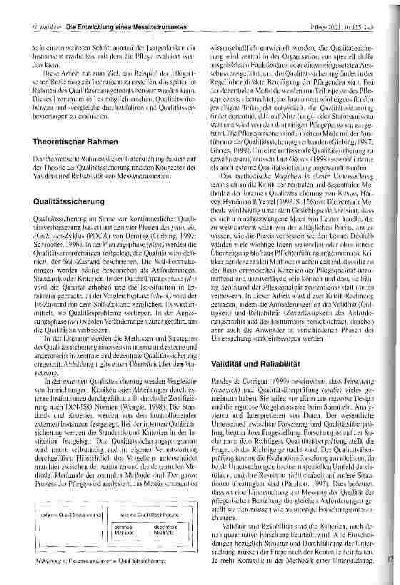 Vorschauseite 2: Die Entwicklung eines Messinstrumentes zur Messung der Qualität der pflegerischen Beziehung
