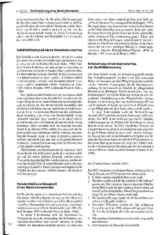 Vorschauseite 3: Die Entwicklung eines Messinstrumentes zur Messung der Qualität der pflegerischen Beziehung