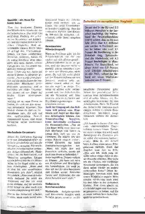 Vorschauseite 2: Zeitarbeit unter der Lupe Ein Wachstumsmarkt auf dem Prüfstand
