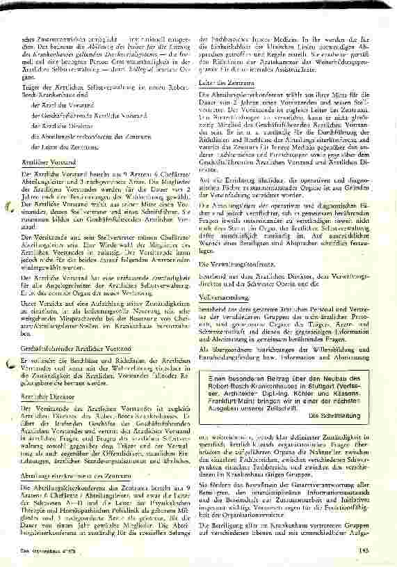 Vorschauseite 5: Die Organisationstruktur des neuen Robert-Bosch-Krankenhauses