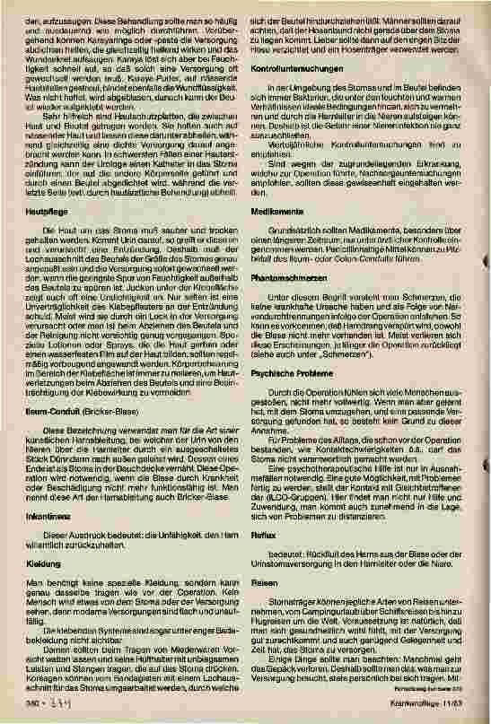 Vorschauseite 3: Wissenswertes von A - Z Informationen für Patienten mit künstlicher Harnableitung