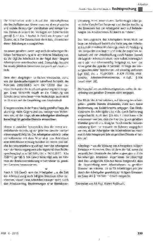 Vorschauseite 4: Geteilter Dienst keine Schichtarbeit