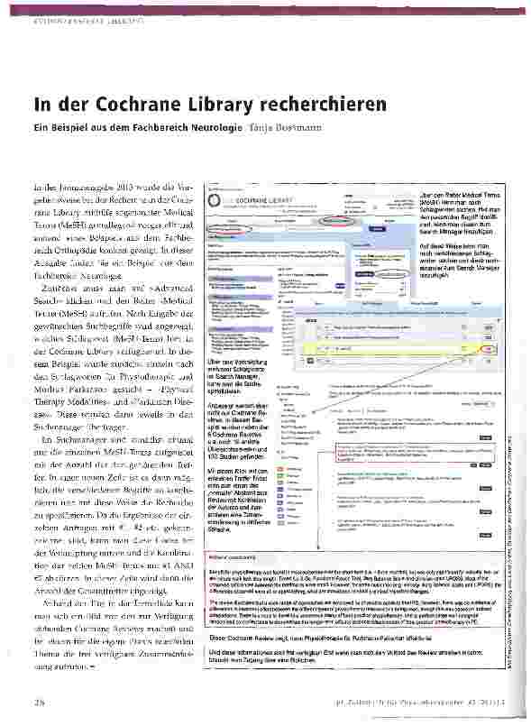 Vorschauseite 1: In der Cochrane Library recherchieren