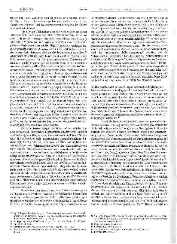 Vorschauseite 6: Der neue Semikorporatismus in der Arzneimittelversorgung der GKV: Rechtsfragen der Rahmenvereinbarung nach § 130 b Abs. 9 SGB V