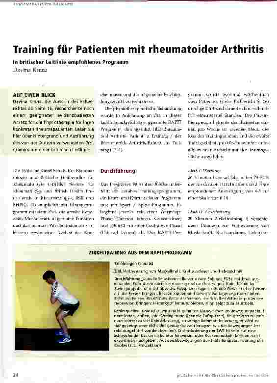 Vorschauseite 1: Training für Patienten mit rheumatoider Arthritis