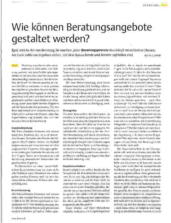 Vorschauseite 1: Wie können Beratungsangebote gestaltet werden?