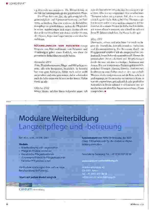 Vorschauseite 3: Stationäre geriatrische Rehabilitation Ein Angebot nur für Bernerinnen und Berner?
