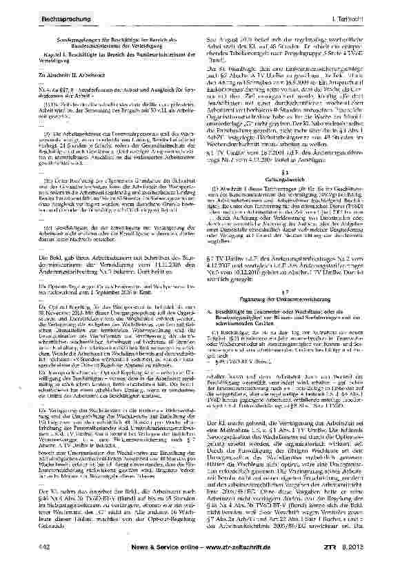 Vorschauseite 2: Einkommenssicherungszulage nach §7 Abschn. A Abs. 1 TV UmBw -Gleichbehandlung - Normvollzug - Maßregelung