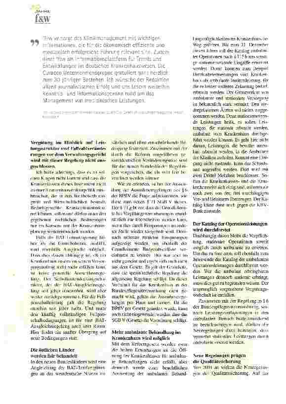 Vorschauseite 2: Die Krankenhäuser unter dem Zwang zur Anpassung