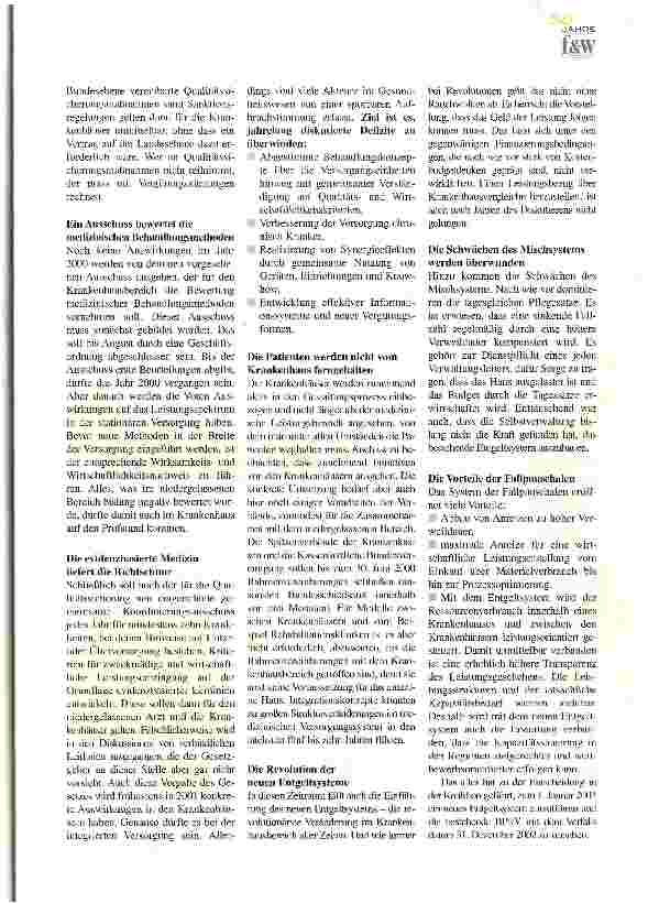 Vorschauseite 3: Die Krankenhäuser unter dem Zwang zur Anpassung