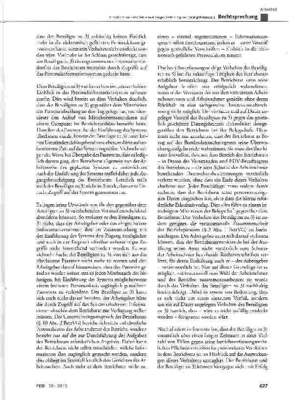 Vorschauseite 5: Ausschluss aus dem Betriebsrat wegen Verletzung des Datengeheimnisses BetrVG § 23