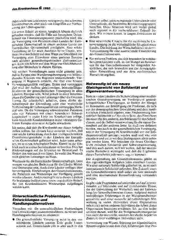 Vorschauseite 4: Gesundheitspolitik in einer sich wandelnden Welt Rede z.28.Kongreß d.International Hospital Federation (IHF),Madrid 93