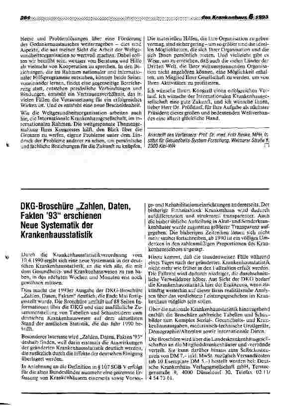 Vorschauseite 5: Gesundheitspolitik in einer sich wandelnden Welt Rede z.28.Kongreß d.International Hospital Federation (IHF),Madrid 93