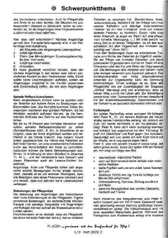 Vorschauseite 2: Hirntod ... und nun?