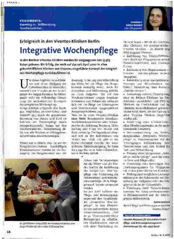 Vorschauseite 1: Integrative Wochenpflege