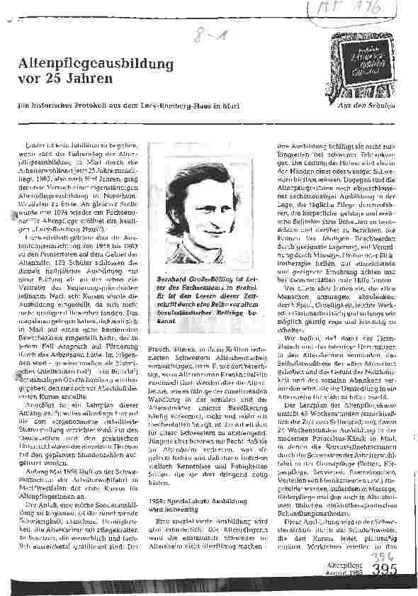 Vorschauseite 1: Altenpflegeausbildung vor 25 Jahren