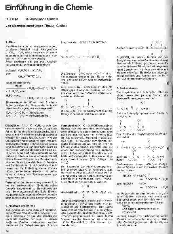 Vorschauseite 1: Einführung in die Chemie 11. Folge: B. Organische Chemie