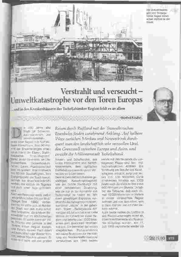 Vorschauseite 1: Verstrahlt und verseucht - Umweltkatastrophe vor den Toren Europas ... und in den Krankenhäuser der Tscheljabinsker Region fehlt es an allem