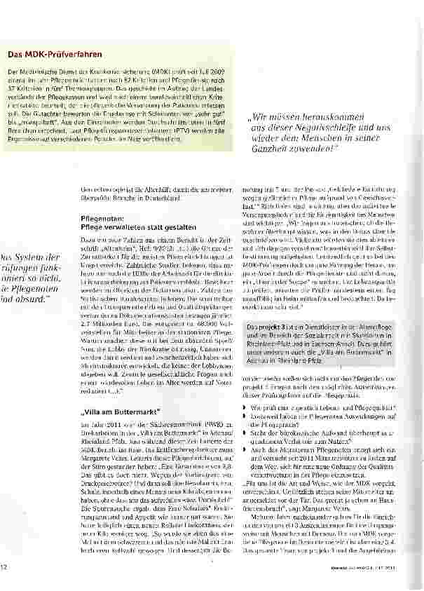 Vorschauseite 3: Pflegenoten? - ohne uns!