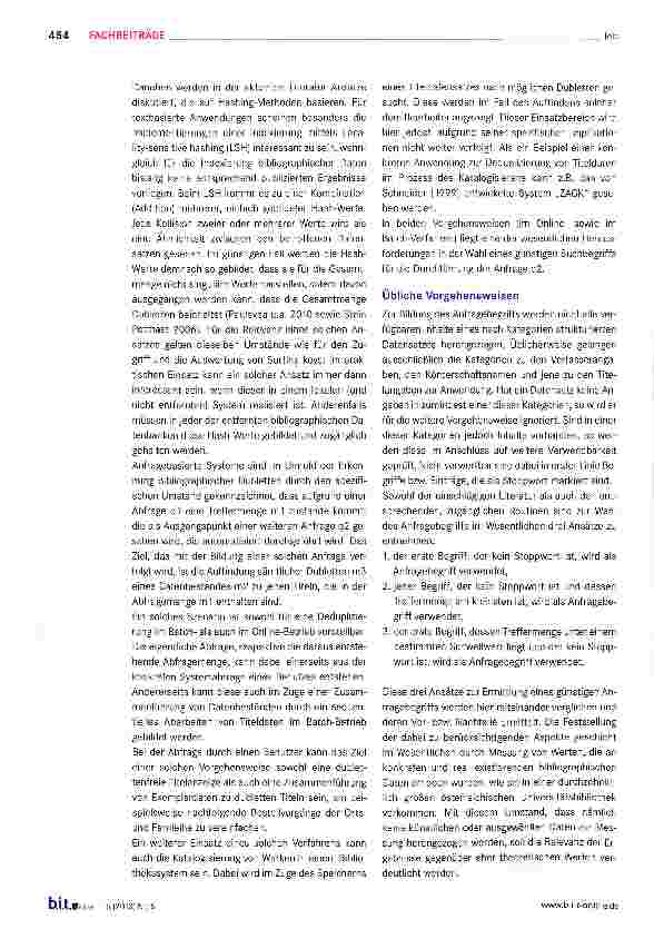 Vorschauseite 2: Die Wahl des Suchbegriffs in anfragebasierten Systemen zur Erkennung bibliographischer Dubletten