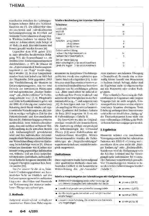 Vorschauseite 2: Verkürzte Liegezeiten und Probleme hausärztlicher Anschlussversorgung: Eine qualitative Fallstudie zum Sektorenübergang