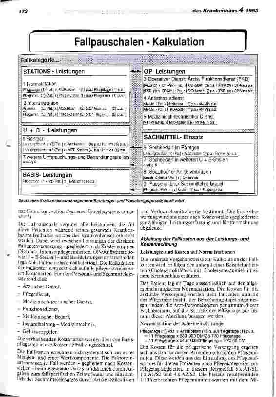 Vorschauseite 3: Methodik zur Kalkulation hausindividueller Fallkosten für den Vergleich mit standardisierten Fallpauschalen